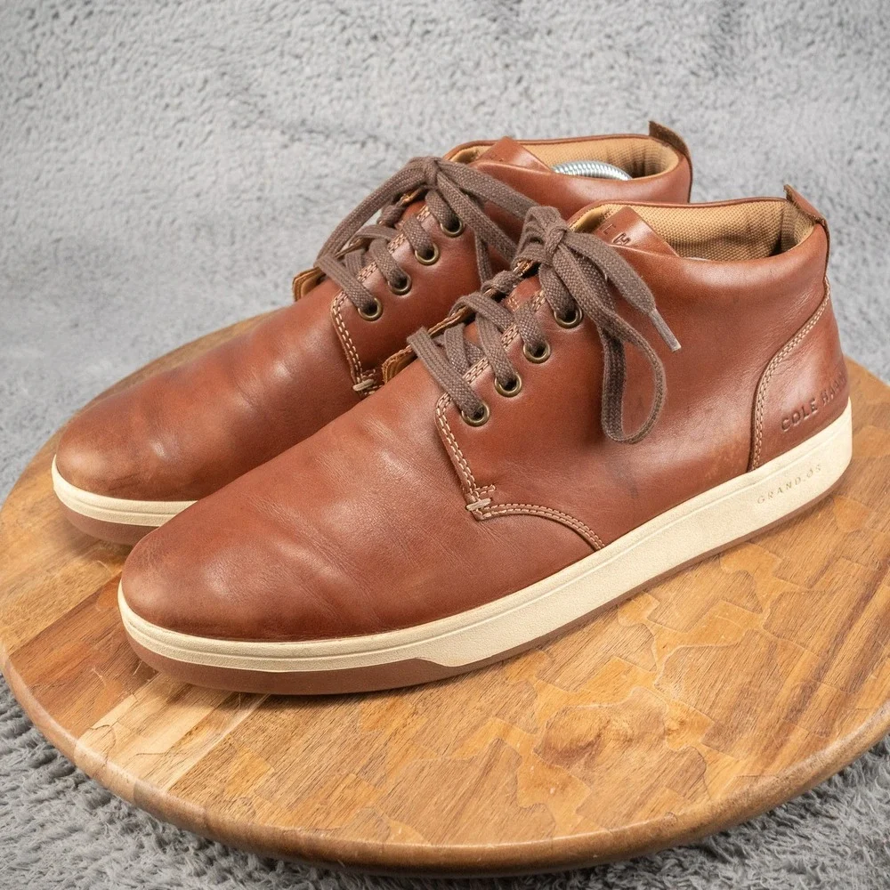 Cole Haan Vartan 2.0 Grand OS Shoes Mens 10 M Brown Midcut Sneakers Casual